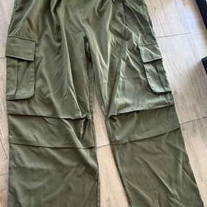 Mens Cargo Pants XL - Pull on Military Green
